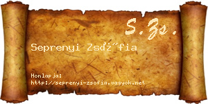 Seprenyi Zsófia névjegykártya