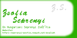 zsofia seprenyi business card